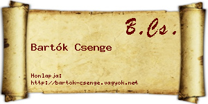 Bartók Csenge névjegykártya